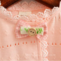 Baby Girl Sleeveless Dress Tippets con borde de encaje y lazo decorativo